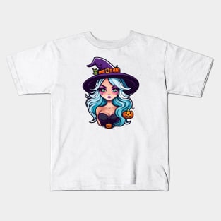 A witch wearing a hat Kids T-Shirt